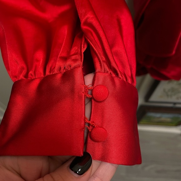 Jonathan Simkhai Satin Wrap Blouse - Picture 4 of 6